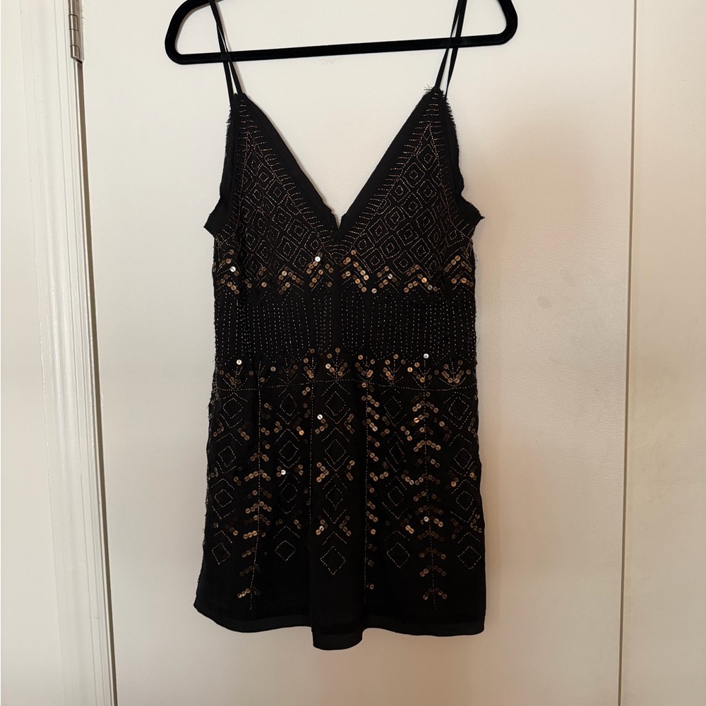 Free People Black sequin mini dress